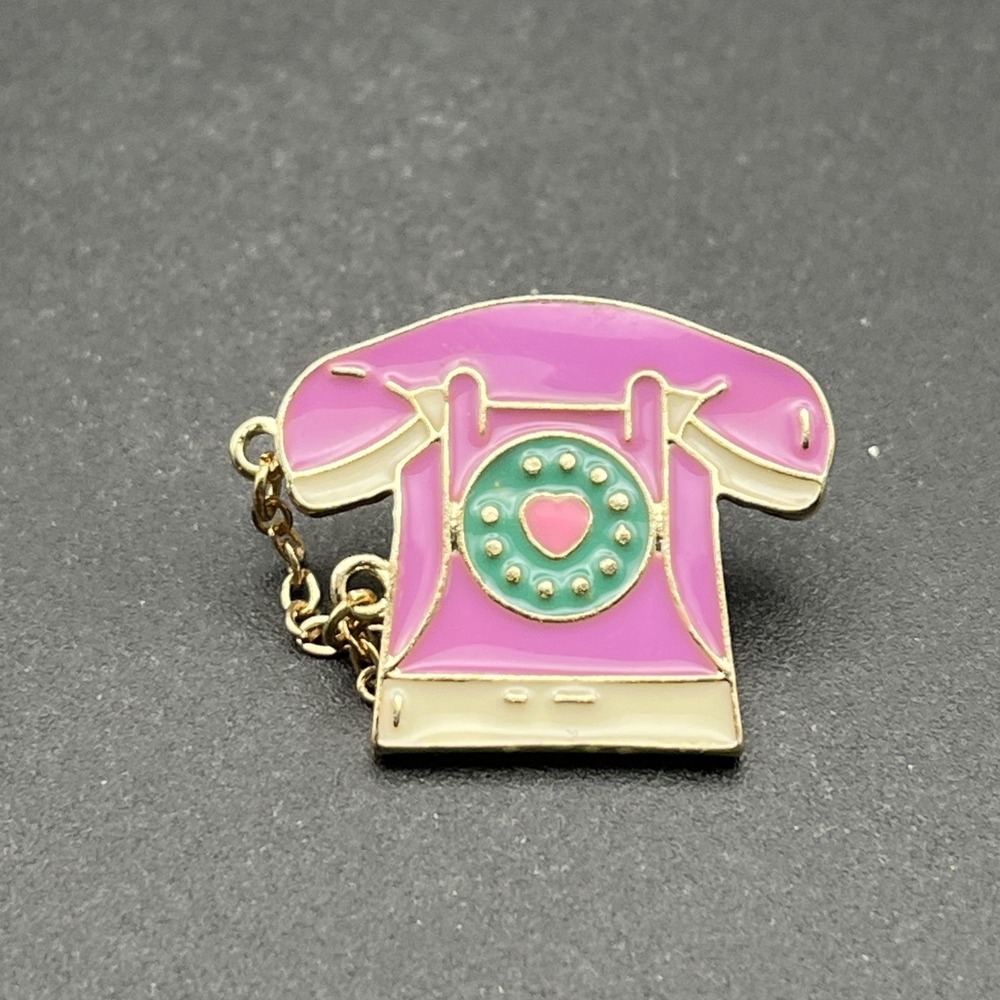 Rotary Phone Heart Cute Cartoon Lapel Hat‎ Pin